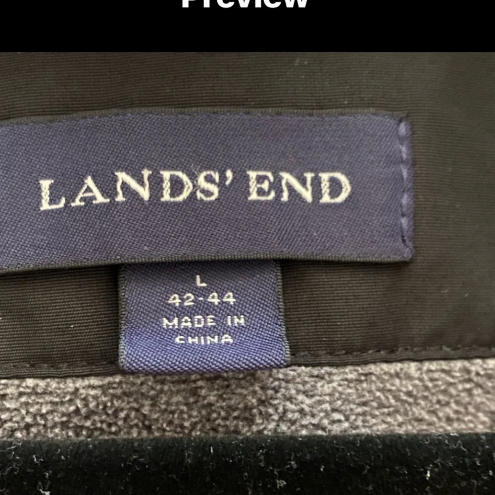 Lands’ End Japan Reversible Hooded Jacket Large Black Nylon Gray Fleece 00s Y2K